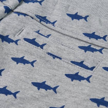 Детски къси панталони с шнурове, светлосив меланж, 92