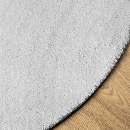 Килим HUARTE с къс косъм, мек и миещ се, сив, Ø 100 см