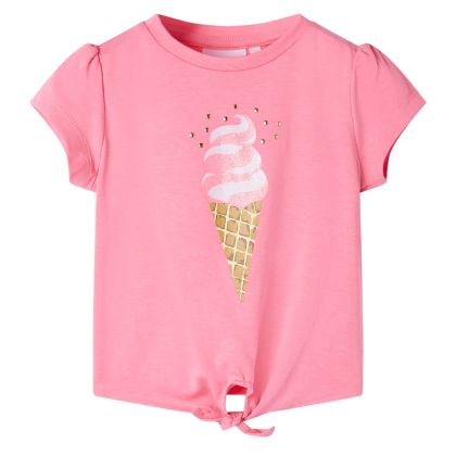 Детска тениска, флуоресцентно розова, 116