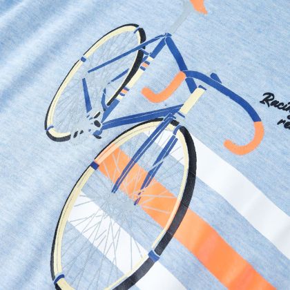 Детска тениска, мек син меланж, 128