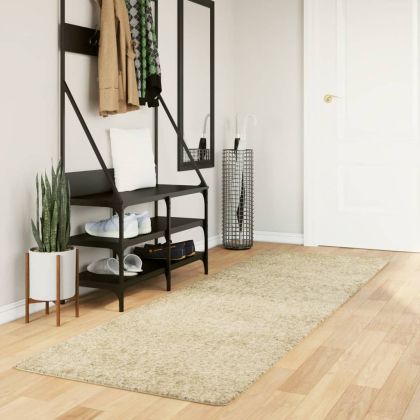 Шаги килим с дълъг косъм "PAMPLONA" модерен златист 80x250 см