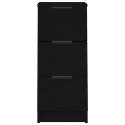 Сайдборд, черен, 30x30x70 см, инженерно дърво