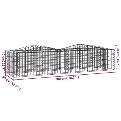 Извит габион повдигната леха 200x50x50 см поцинковано желязо