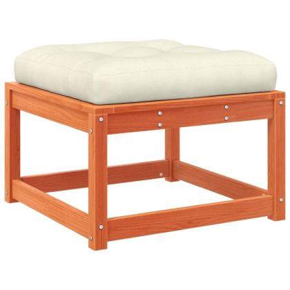 Градински комплект с възглавници, 6 части, восъчнокафяв