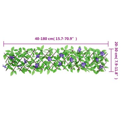 Решетка от изкуствен бръшлян разширяема 5 бр зелена 180x20 см