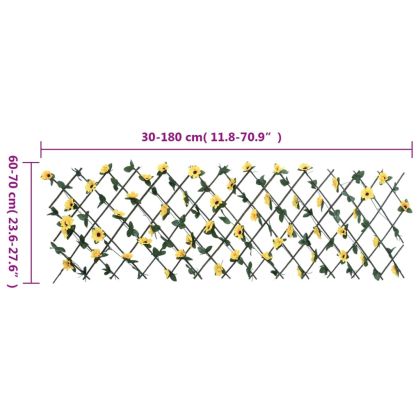 Решетка от изкуствен бръшлян разширяема 5 бр жълта 180x60 см