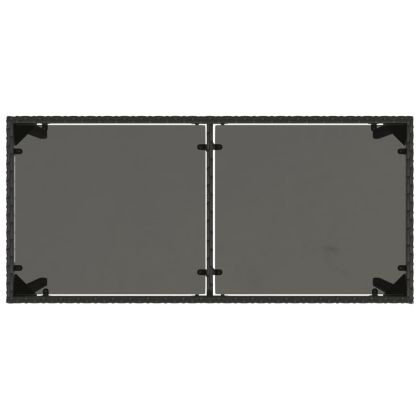 Градински трапезен комплект възглавници 5 части черен полиратан