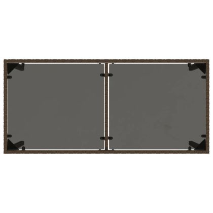 Градински комплект с възглавници 5 части кафяв полиратан