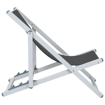 Сгъваеми плажни столове, 2 бр, сиви, алуминий и Textilene