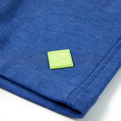 Детски къси панталони с шнурове, син меланж, 116