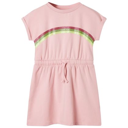 Детска рокля с връв, светлорозова, 104