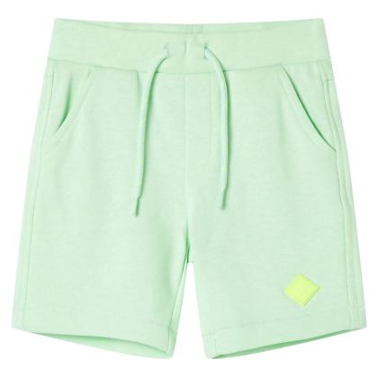 Детски къси панталони с връв, яркозелени, 128