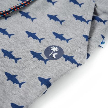 Детски къси панталони с шнурове, светлосив меланж, 140