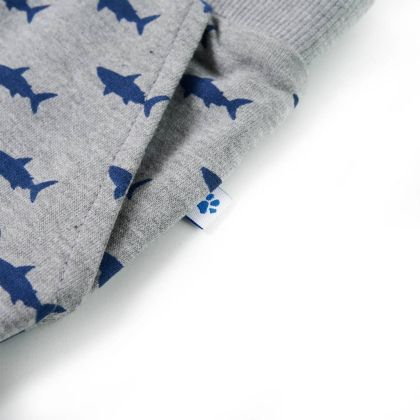 Детски къси панталони с шнурове, светлосив меланж, 140