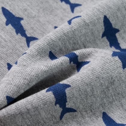 Детски къси панталони с шнурове, светлосив меланж, 140