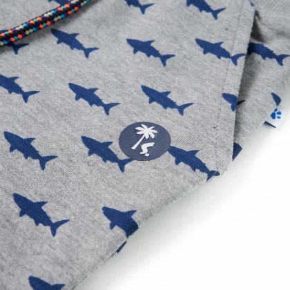 Детски къси панталони с шнурове, светлосив меланж, 116