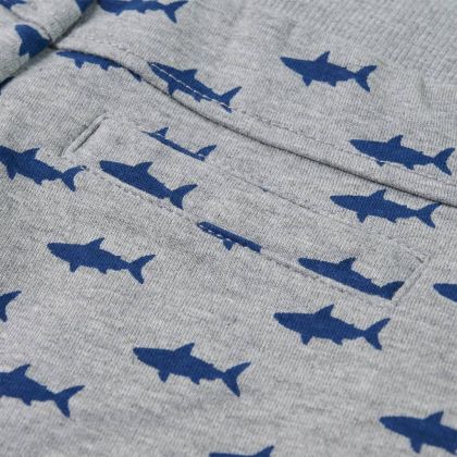 Детски къси панталони с шнурове, светлосив меланж, 116