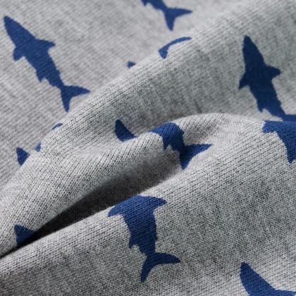 Детски къси панталони с шнурове, светлосив меланж, 116