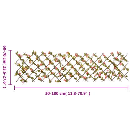 Решетка изкуствен бръшлян разширяема 5 бр тъмнорозово 180x60 см