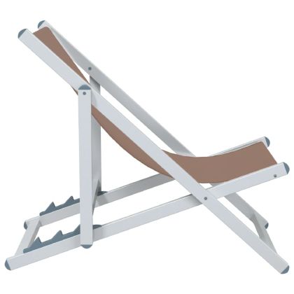 Сгъваеми плажни столове, 2 бр, кафяви, алуминий и Textilene
