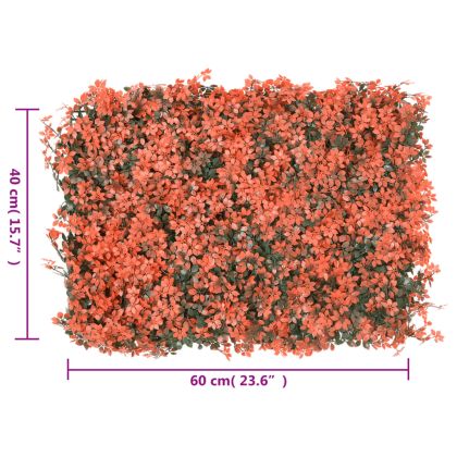  Изкуствена ограда от кленов лист 24 бр светлочервено 40x60 см