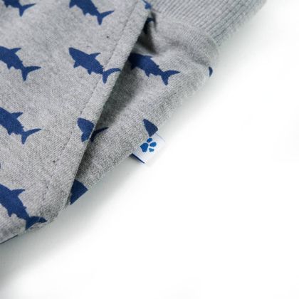 Детски къси панталони с шнурове, светлосив меланж, 104