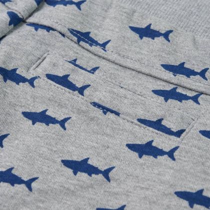 Детски къси панталони с шнурове, светлосив меланж, 104