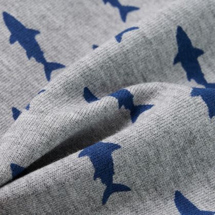 Детски къси панталони с шнурове, светлосив меланж, 104