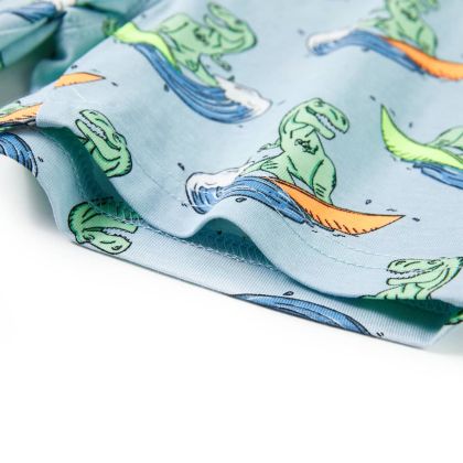 Детска пижама с къс ръкав, светлосиня, 140