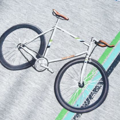 Детска тениска с къс ръкав, сива, 128