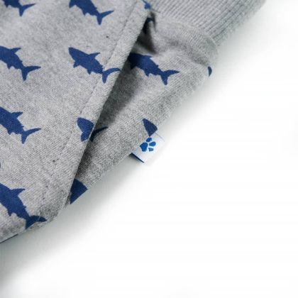 Детски къси панталони с шнурове, светлосив меланж, 128