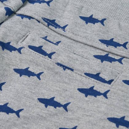 Детски къси панталони с шнурове, светлосив меланж, 128