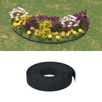 Градински кант, черен, 10 м, 10 см, полиетилен