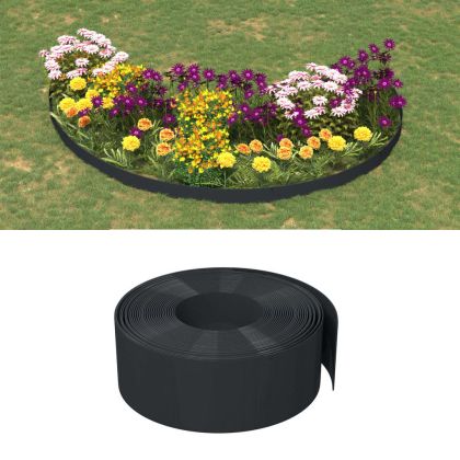 Градински кант, черен, 10 м, 20 см, полиетилен