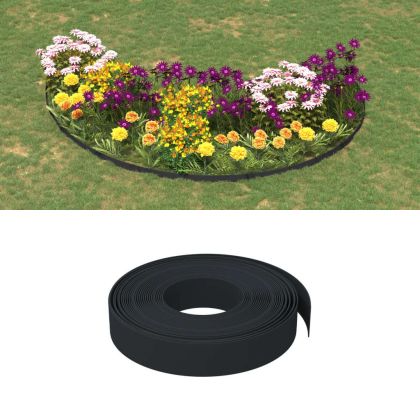 Градински кантове, 2 бр, черни, 10 м, 10 см, полиетилен