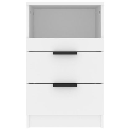 Нощно шкафче, бяло, инженерно дърво