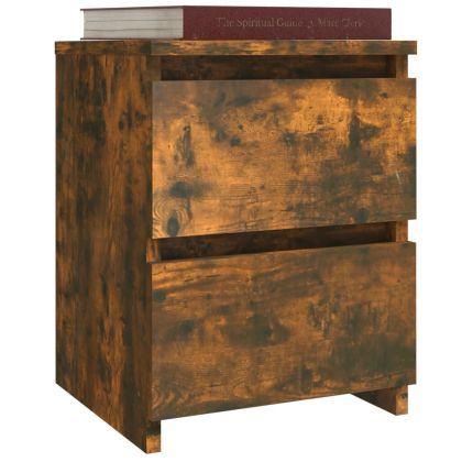 Нощни шкафчета 2 бр опушен дъб 30x30x40 см инженерно дърво