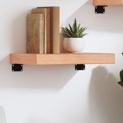 Стенен рафт светлокафяв 40x20x6 см обработен масивен дъб