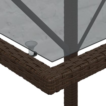 Бистро комплект с възглавници 3 части кафяв полиратан