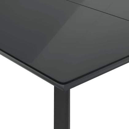 Градински трапезен комплект 7 части с възглавници сив полиратан