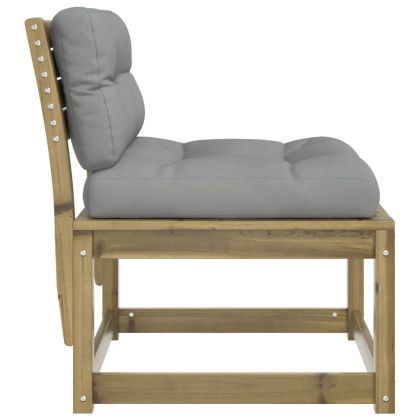 Градински дивани с възглавници, 2 бр, импрегнирано борово дърво