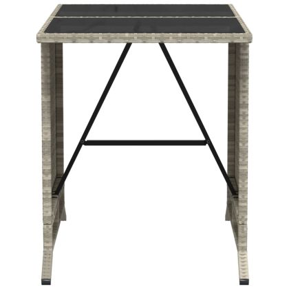 Бистро комплект с възглавници 3 части светлосив полиратан