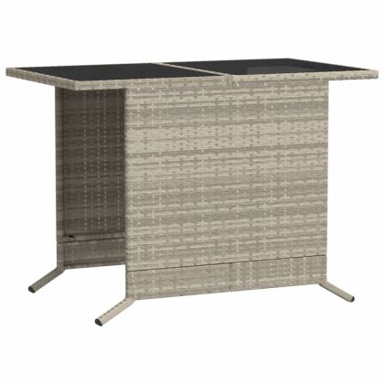 Бистро комплект с възглавници 3 части светлосив полиратан