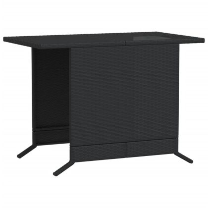 Бистро комплект с възглавници 3 части черен полиратан