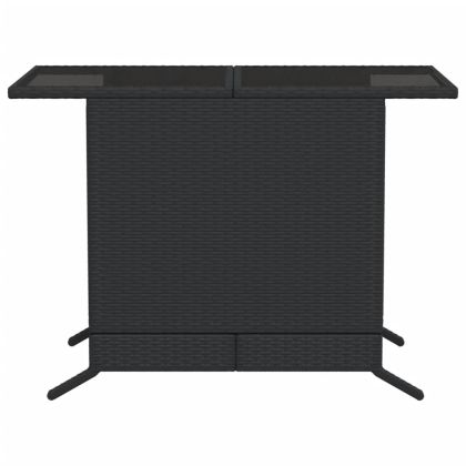 Бистро комплект с възглавници 3 части черен полиратан