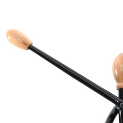 Закачалка за връхни дрехи черна 176 см прахово боядисано желязо