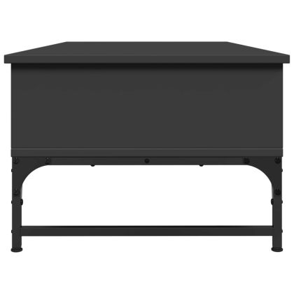 Кафе маса, черно, 100x50x35 см, инженерно дърво и метал