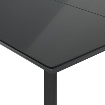 Градински трапезен комплект 5 части с възглавници сив полиратан