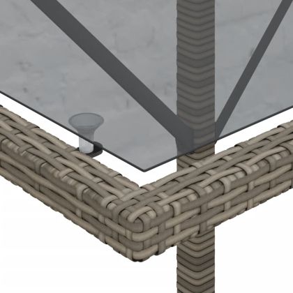 Бистро комплект с възглавници 3 части сив полиратан