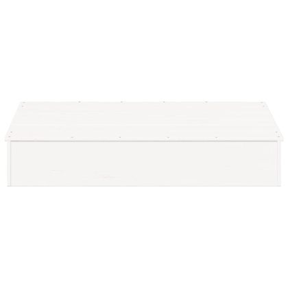 Пясъчник с капак бял 111x111x19,5 см бор масив